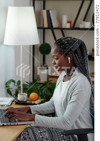 Businesswoman working from home Businesswoman working from home 77911472