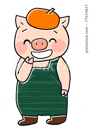 Illustration of three little pigs brother pigs in a fairy tale Smile 2 77914627