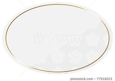 橢圓形框架 白色和金色 部分扭曲的梅花圖案 橢圓形框架 白色和金色 部分扭曲的梅花圖案 77916023