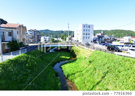 Scenery from the train window between Miyako Station and Fudai Station on the Sanriku Railway in the summer of 2020 77916360