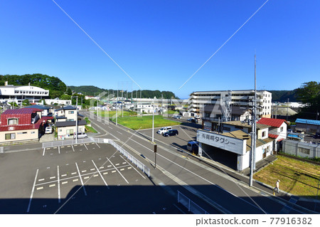 Scenery from the train window between Miyako Station and Fudai Station on the Sanriku Railway in the summer of 2020 77916382