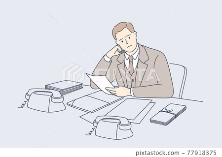 Debts, bankrupt, money loss concept 77918375