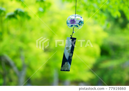 Wind chimes in a refreshing green forest 6 77919860