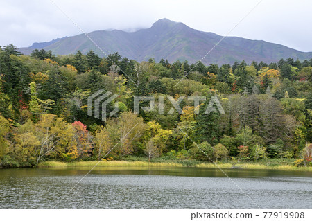 Rishirifuji hidden in Himenuma and clouds Rishirifuji hidden in Himenuma and clouds 77919908