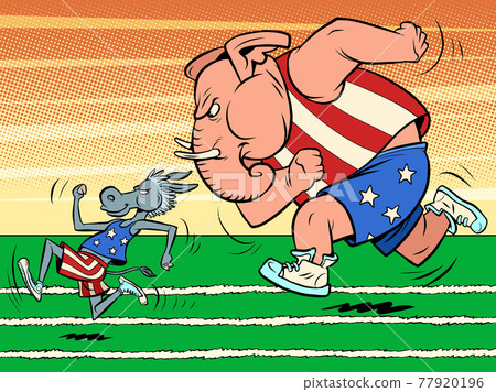 republicans and democrats donkey and elephant 77920196