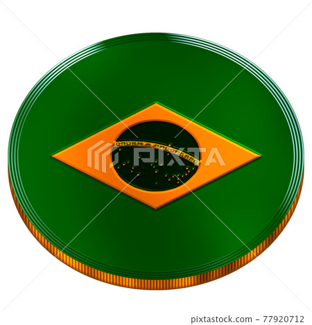 A bronze medal designed with the flag of the Federal Republic of Brazil in metal tone created by 3DCG A bronze medal designed with the flag of the Federal Republic of Brazil in metal tone created by 3DCG 77920712