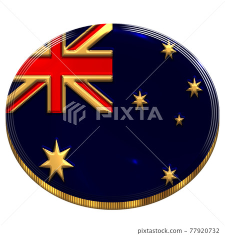 Gold medal designed with the Australian flag in metal tone created by 3DCG Gold medal designed with the Australian flag in metal tone created by 3DCG 77920732