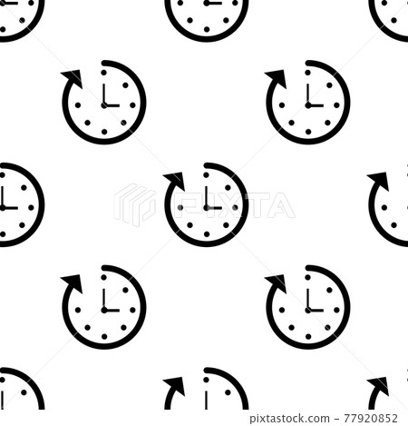 Clock seamless pattern background Icon. Flat... - Stock Illustration ...