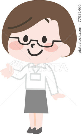 Two-headed _ office female employee with glasses 77921466