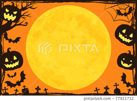 Fashionable and cute Halloween vector illustration frame background 77921732