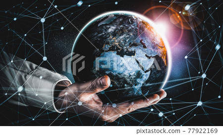 Global network connection covering earth with link of innovative perception 77922169