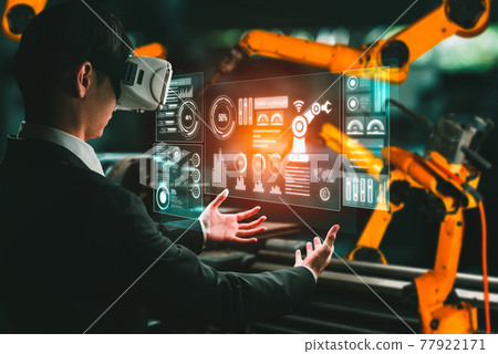 Advanced robot arm system for digital industry and factory robotic technology 77922171