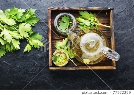 Healing tea with currant leaves,herbalism Healing tea with currant leaves,herbalism 77922299