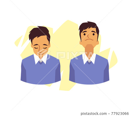 Man doing physical exercise for stretch neck and treatment office syndrome. 77923066