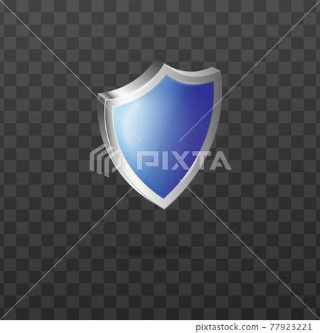 Blank blue glass security guard shield with silver frame a vector 3d illustration Blank blue glass security guard shield with silver frame a vector 3d illustration 77923221