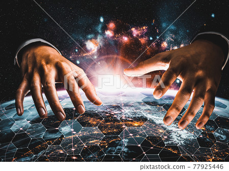 Global network connection covering earth with link of innovative perception Global network connection covering earth with link of innovative perception 77925446