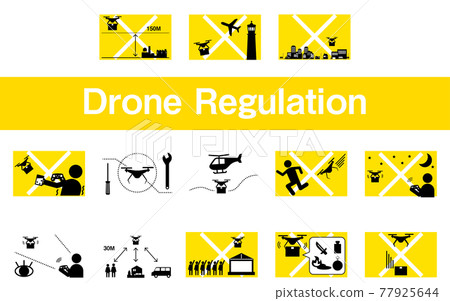 顯示無人機立法的簡單圖標集 77925644