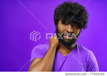 Portrait of a serious african american man in studio 77928289