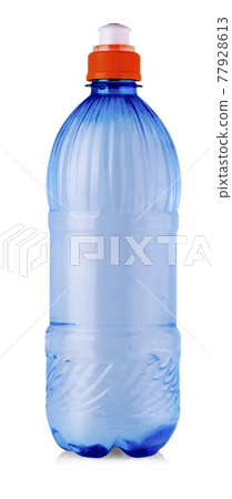 close up Plastic blue bottle isolated on white background close up Plastic blue bottle isolated on white background 77928613