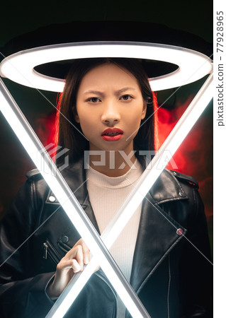 sci-fi portrait cyberpunk people disturbed girl 77928965