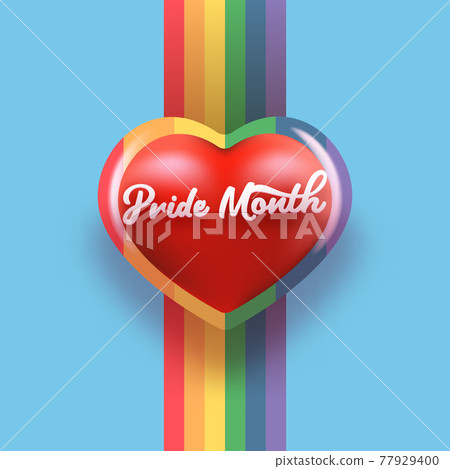 Happy pride month banner with heart and pride... - Stock Illustration ...