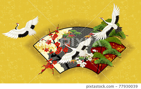 鶴扇松竹梅金 77930039