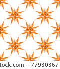 Watercolor summer ethnic border pattern. Orange 77930367