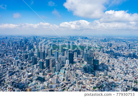東京市中心的直升機航拍照片 77930753