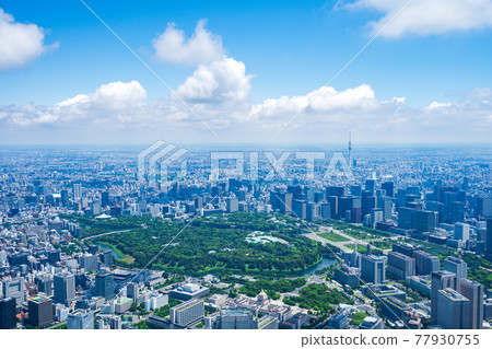 東京市中心的直升機航拍照片 77930755