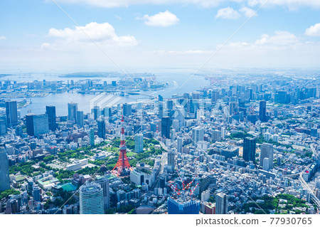 東京市中心的直升機航拍照片 77930765