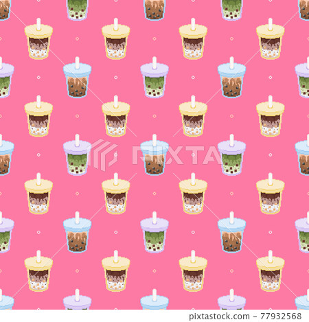 Cute Retro Coffee and Tea, Seamless paper, Seamless background