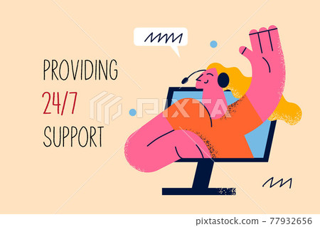 Customer service worker providing support concept 77932656