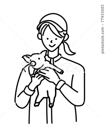 Agricultural girls, livestock girls, pig farming women, illustrations Agricultural girls, livestock girls, pig farming women, illustrations 77933085
