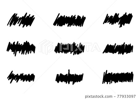 Set of black color handdrawing scribble line on white background 77933097