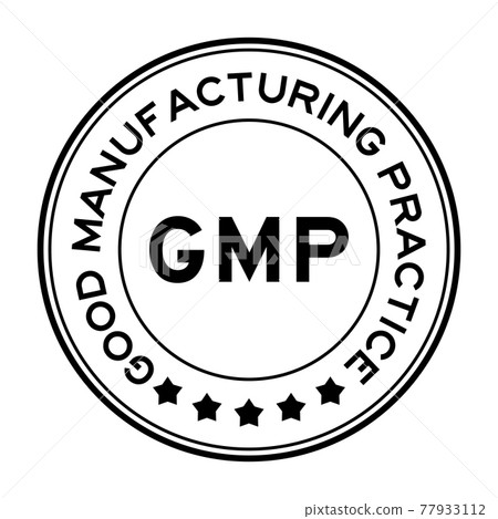 Black color GMP Good manufacturing practice round label stamp on white background Black color GMP Good manufacturing practice round label stamp on white background 77933112