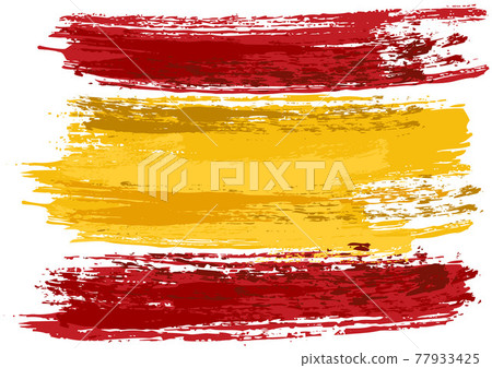 Spain Flag Painted with a Brush Spain Flag Painted with a Brush 77933425