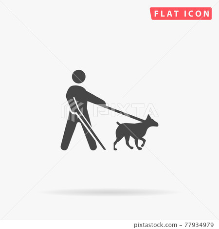 Guide Dog flat vector icon. Hand drawn style design illustrations Guide Dog flat vector icon. Hand drawn style design illustrations 77934979