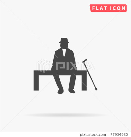 Old Man flat vector icon. Hand drawn style design illustrations 77934980