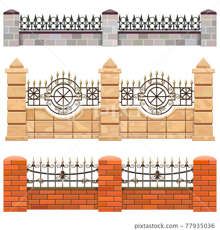 Vector Metal Fence Set 2 77935036