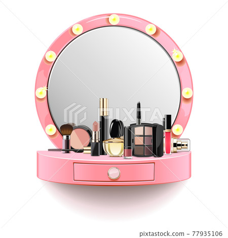 Vector Pink Dressing Table Vector Pink Dressing Table 77935106
