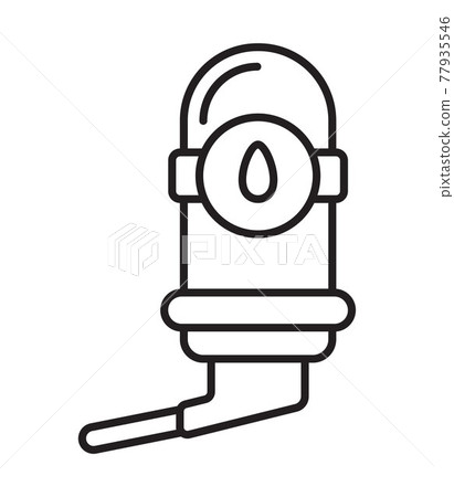 Drinking bowl with water for pets icon vector in line style. 77935546