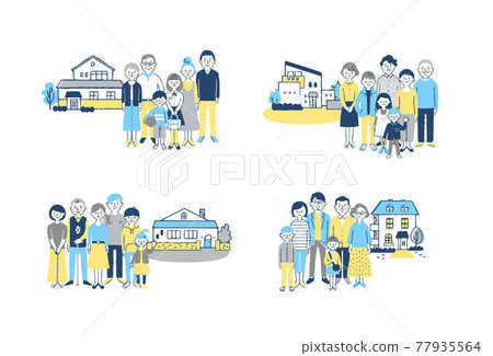 3 generation family and house 4 set 77935564