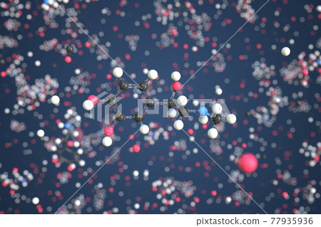 Molecule of Epinephrine. Molecular model, conceptual 3d rendering Molecule of Epinephrine. Molecular model, conceptual 3d rendering 77935936