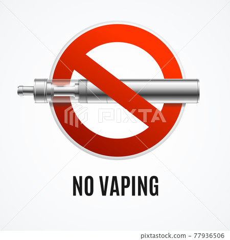 Realistic Detailed 3d No Vaping Concept. Vector 77936506