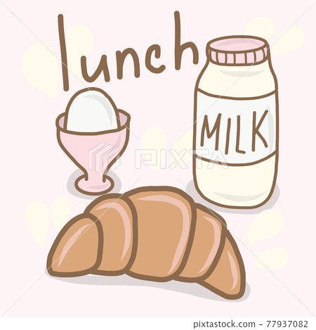 Hand drawn breakfast time Hand drawn breakfast time 77937082