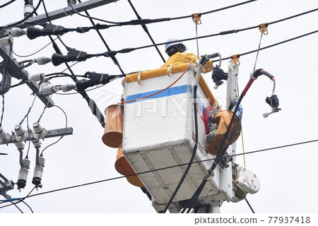 Electrical work site scene 77937418