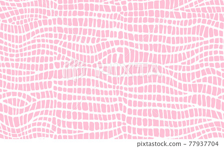 Abstract modern crocodile leather seamless pattern. Animals trendy background. Pink and white decorative vector illustration for print, fabric, textile. Modern ornament of stylized alligator skin Abstract modern crocodile leather seamless pattern. Animals trendy background. Pink and white decorative vector illustration for print, fabric, textile. Modern ornament of stylized alligator skin 77937704