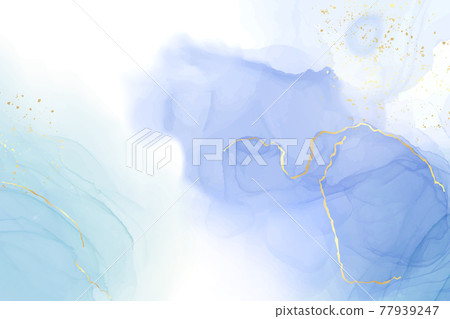 Turquoise and teal blue liquid watercolor... - Stock Illustration  [77939247] - PIXTA