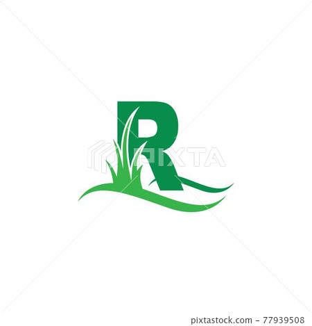 Letter R behind a green grass icon logo design vector Letter R behind a green grass icon logo design vector 77939508