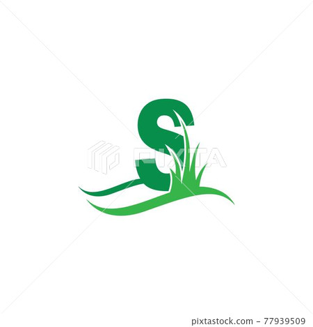 Letter S behind a green grass icon logo design vector Letter S behind a green grass icon logo design vector 77939509